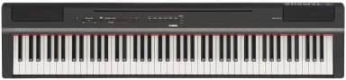 YAMAHA Piano digital de ação ponderada com 88 teclas P125 com fonte de alimentação e pedal de sustentação, preto
