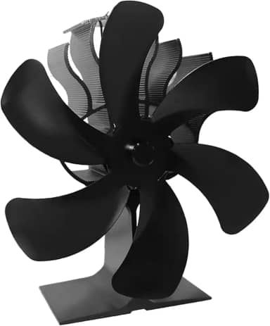 Mingzhe Ventilador de Fogão Movido a Calor de 4 Lâminas, Motores Silenciosos Circulam Ar Quente/aquecido, para Fogão a Lenha, Fogão a Gás, Lareira Com Base e Lâmina de Alumínio Anodizado