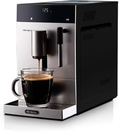 Ariete 1452 Diamante, Máquina de Café Automática, 1450 W, Pressão 19 bar, Café Expresso, Americano e Água Quente, Dispositivo para Cappuccino, Display LED, Bico Ajustável, Frontal Prata, 127V