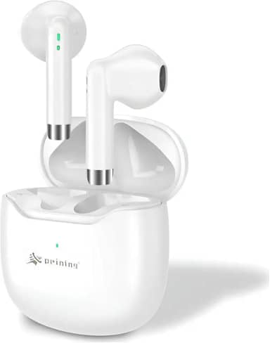 Fone de Ouvido Bluetooth 5.4 Sem Fio TWS, À Prova d’Água IPX4, Case de Carregamento, Microfone Embutido, Som Estéreo Hi-Fi, Bateria Longa, Anti Ruído, Compatível Android e iPhone (Branco)