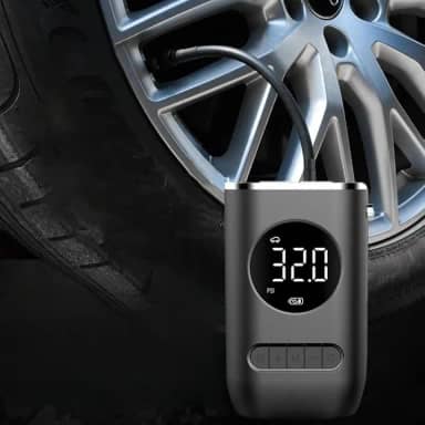 Compressor de ar portátil mini com inflador de pneu, bateria recarregável de 4000 mAh, bomba sem fio 150 PSI, luz de emergência LED e calibrador para carro, bicicleta, motocicleta e bola
