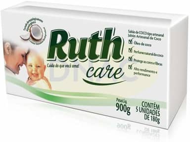 Sabão De Coco Em Barra 5x180g Para Roupas Louças Cabelo - Ruth