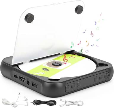 Mini CD Player, DVD Player, Carregamento USB, 2000mAh, Conexão Sem Fio Suportada, CD Player Portatil, DVD Player, Leitor de CD E DVD Externo, Leitor de CD/DVD