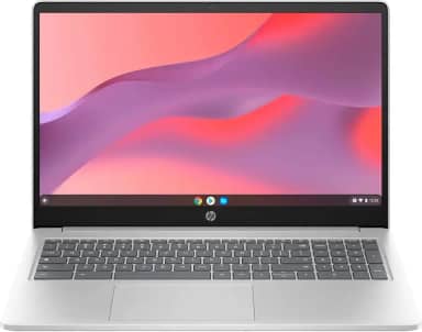 HP Laptop Chromebook 15a-nb0013dx para estudantes e negócios, tela HD de 15,6 polegadas, processador Intel N200, 8 GB DDR5 RAM, 64 GB eMMC, bateria de até 10 H, sistema operacional cromado, prata