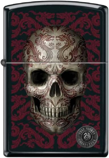 Zippo Isqueiro - para Anne Stokes caveira esqueletos padrões dragões góticos preto fosco isqueiro à prova de vento #Z5327