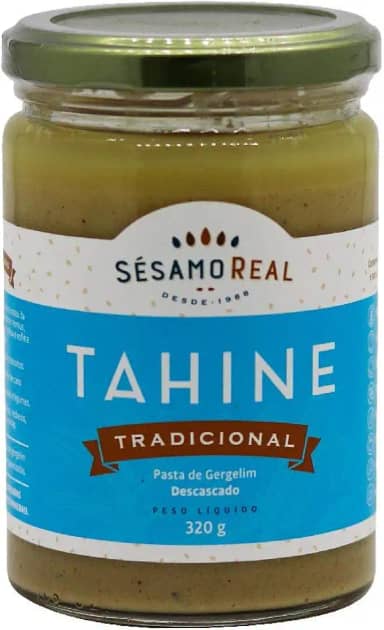 Tahine Tradicional 100% Natural - Sésamo Real – Pasta de Gergelim Descascado Sem Aditivos, Vegana e Rica em Nutrientes e Proteína - Moído em Pedra - 320g