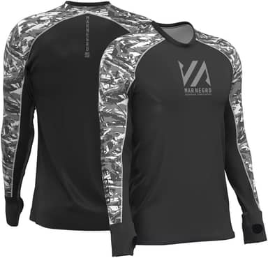 Camiseta de Pesca Masculina Premium Flex Proteção Uv 50+ - Mar Negro Camo Black G