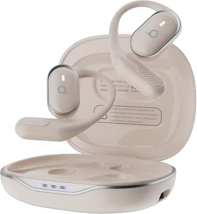 Fone De Ouvido Bluetooth Esportes, Basike T6, IPX5/OWS Fone de Ouvido Estéreo Hi-Fi, Suporta Chamadas de Voz, 60 Horas em Standby Para Corrida e Exercícios ao Ar Livre (Branco)