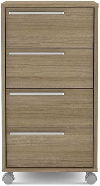 Gaveteiro Maia 4 Gavetas com Rodízios Castanho Politorno