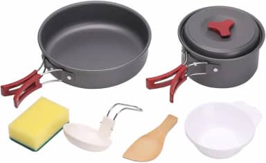 NTK, Conjunto de Panelas Camp 2 com 7 Peças com Tigelas para Acampamento em Alumínio e Aço