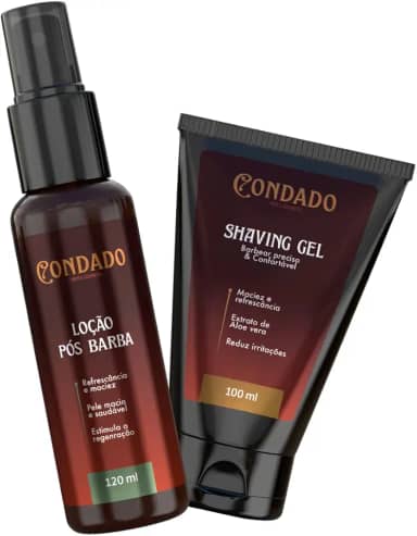 Kit Shaving Gel de Barbear Menthol Refrescante com Loção Pós Barba Hidratante Calmante Confortável