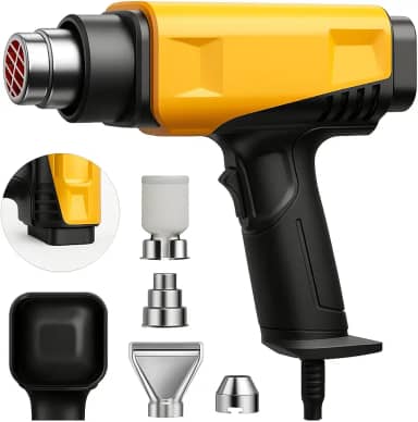 Pistola de Ar Quente com Tela Digital e Regulagem de Calor Profissional (Amarelho)
