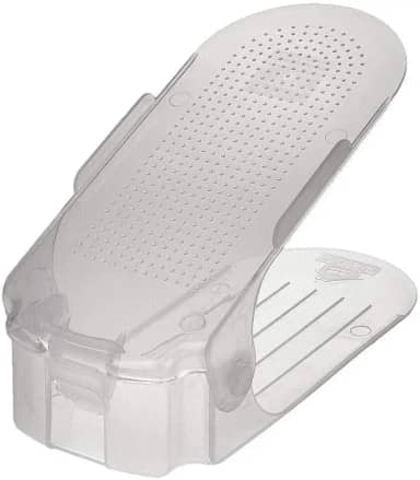 Kit 10 Organizadores de sapato, saltos e tênis com regulagem de altura - Transparente