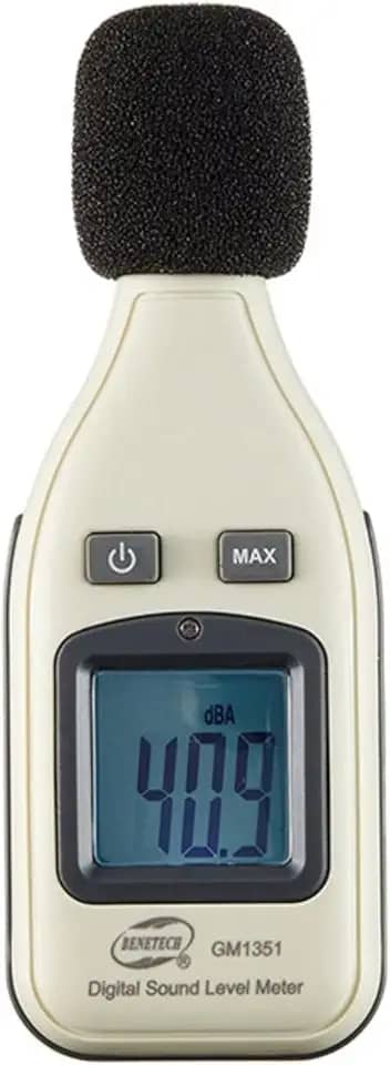 Medidor de Ruído Digital Portátil com Tela LCD, Faixa de 30 a 130 dB, Alta Precisão, Resposta Rápida e Função Hold para Medição Profissional de Níveis Sonoros