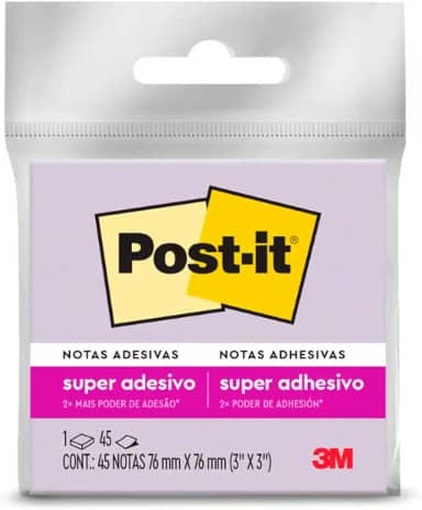 Post-it, 3M, Bloco de Notas Adesivas, Lilás, 76mm x 76mm, 45 Folhas
