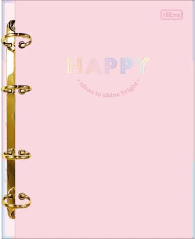 Caderno Argolado Cartonado Colegial Happy 80 Folhas - Tilibra