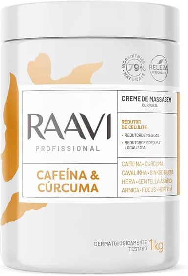 Raavi Creme De Massagem Cafeina E Curcuma 1 Kg