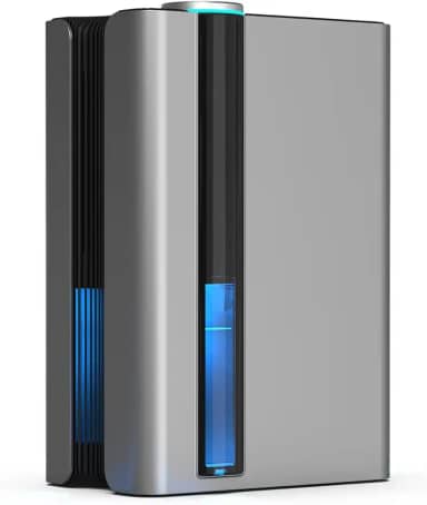 QBuen desumidificador de ar,Filtros reutilizáveis, 2400 ML, Com mangueira de drenagem, Luzes de atmosfera coloridas, adequado para salas de estar, armários, banheiros, porões, trailers