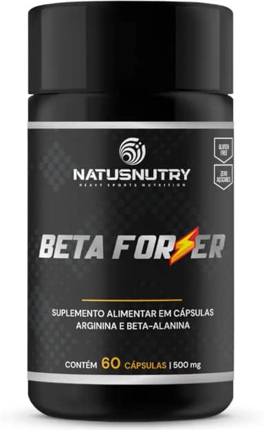 BetaForser | Beta Alanina + Arginina | Suplemento Pré-Treino | Treinos Intensos, Performance Física | 60 Cápsulas