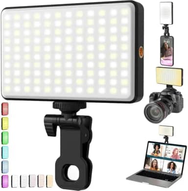 Luz de Preenchimento Iluminação Selfie LED RGB com Clipe Ajustável para Celular e Notebook Fotografia e Vídeos TikTok Ring Light Profissional Fotografia Flash Iluminação Preenchimento de Vídeo e Foto