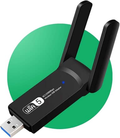 Adaptador Placa Wifi Usb De Rede Dual Band 2.4 e 5ghz 1300mbps | Gigabit 2 Antena Pc Wireless