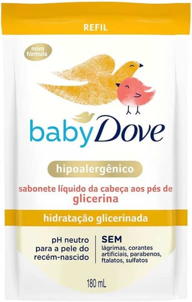 Baby Dove Sabonete Líquido Hidratação Glicerinada 180 ML Refil