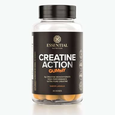 Creatine Action Gummy Laranja Essential Nutrition 60 Gomas