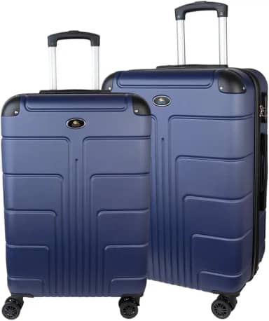 Kit de Malas de Viagem de Bordo Rodas 360° Fibra Rígida Expansível com cadeado embarcado. (Azul)