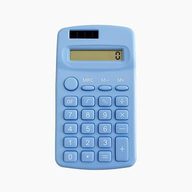 Calculadora de Bolso 8 Dígitos Compacta 11x6cm Dupla Alimentação Solar + Bateria Portátil Leve Operações Básicas para Escola Trabalho e Casa Visor Claro Durável (Azul)