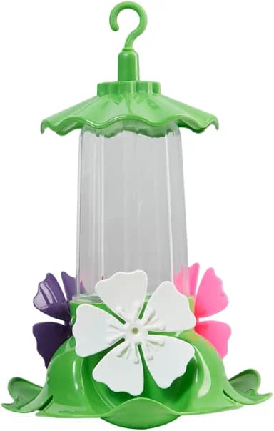 Bebedouro Beija-Flor Gold, Alimentador para Aves, Plástico, Design Floral, Anti-formiga Anti-Gotejamento, 220ml, Verde