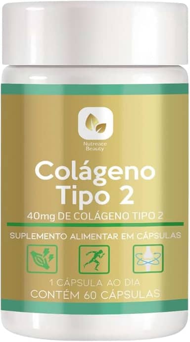 Colageno Tipo 2 40mg Saúde Articular, Alívio, Flexibilidade, Articulações e Cartilagens Saudáveis Original Nutreace Beauty 60 Capsulas