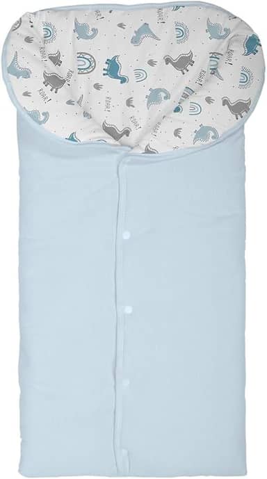 Porta Bebê Saco De Dormir Malha Menino e Menina (Azul Dinossauro)