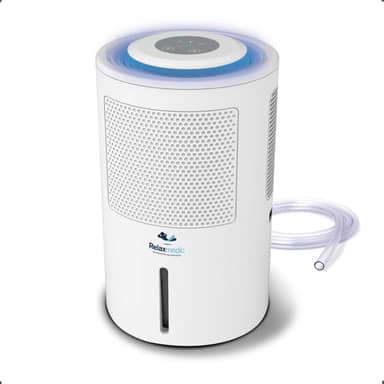 Desumidificador de Ar e Ambiente Portátil Elétrico Antimofo Silencioso Air Ion Bivolt Reservatório de 1,8 L - Relaxmedic