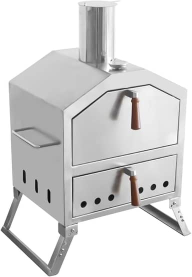 Forno de pizza portátil para uso ao ar livre, aço inoxidável, para churrasco, jardim, quintal, acampamento, festa, cozinhar