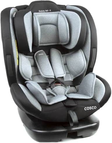 Cosco Kids, Cadeirinha Evolutty 360 X, 0 a 36kg, com Giro 360º e Isofix, Cinza Mescla