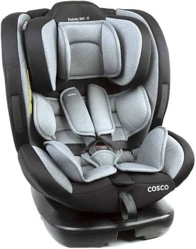 Cosco Kids, Cadeirinha Evolutty 360 X, 0 a 36kg, com Giro 360º e Isofix, Cinza Mescla