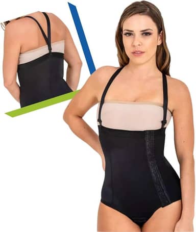 Cinta Abdominal Pós-Cirúrgica Pós-Parto Modeladora Compressora com Fecho Lateral e Alça Destacável 60608 - New Form (2GG, Preto)