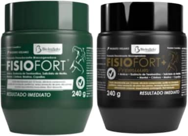 Bio instinto Pomada Massageadora Fisiofort Premium e Fisiofort Tradicional 240g Alívio e Relaxamento