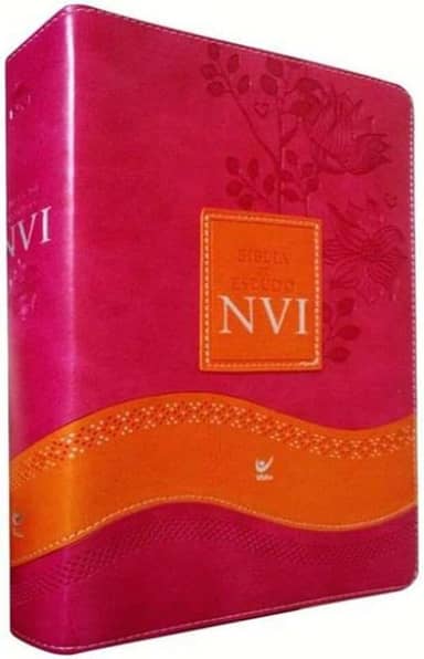 Bíblia de Estudo - Capa Feminina Luxo Rosa e Laranja com Índice