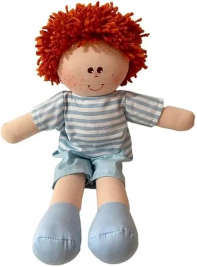 Boneca de Pano Artesanal 30cm Nicho Pelucia Decoração Brinquedo Menina Menino (Theo - Ruivo)