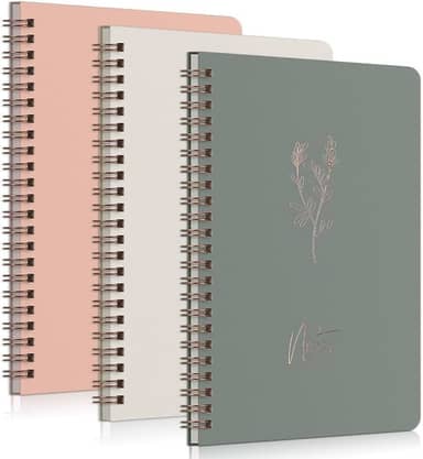 (1 Book) Aesthetic Spiral Notebook For Women - Cute College Ruled 8x6 Journal/Notebook with Large Pockets And Lined Pages - Perfect Supplies to Stay Organized at Work or School
