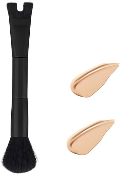 Pincel de maquiagem de nariz, pincel de contorno de nariz, em forma de U, pincel de escultura de nariz de ponta dupla, preciso 2 em 1, pincel de maquiagem inchado para blush, destaque, contorno fácil