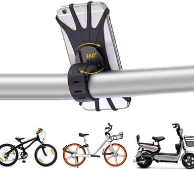 Suporte de Celular para Bicicleta, Moto e Patinete, Silicone com Giro 360°, para Guidão, Compatível com iPhone/Android 4-6,5 Polegadas