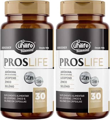 Kit 2 ProsLife Óleo De Semente De Abóbora + Licopeno + Zinco + Selênio 30 Cápsulas de 750mg Unilife