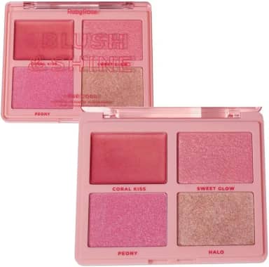 Paleta De Blush E Iluminador Blush Shine Rose Gold Ruby Rose Hbm1001-1