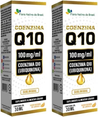 KIT 2X Coenzima Q10 Sublingual em gotas 30ml - Flora Nativa Sabor:Laranja