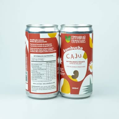 Kombucha de caju; gaseificação natural/lata 269 ml