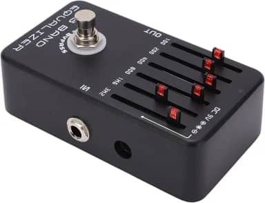 VBESTLIFE Pedal de Flash LED True Bypass do Equalizador de 6 Bandas, Pedal de Efeito de Metal para Guitarristas, Preto