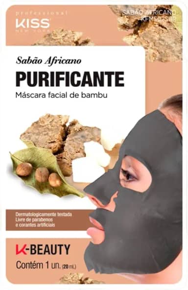 Kiss NY Professional Máscara Facial de Bambu - Sabão Africano, Kiss New York Professional