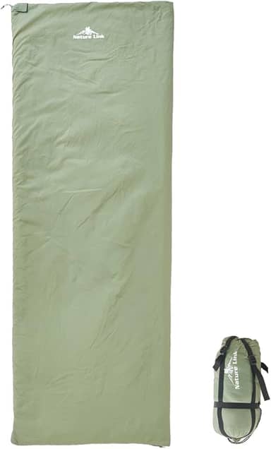 Saco de dormir ultraleve para mochila de 0,8 kg, saco de dormir para clima quente 10 °C a 17 °C, revestimento e forro de nylon, impermeável, compacto, saco de dormir leve para mochila,
